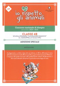 Attestato menzione speciale classe 4B