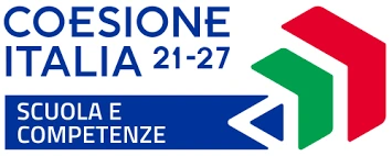 Benner con tricolore geometrico angolare e la dicitura Coesione Italia 21-27